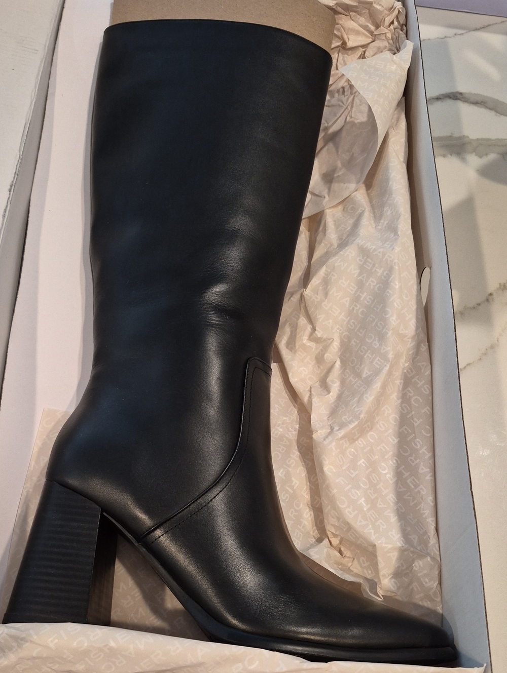 MARC FISHER DACEA LEATHER TALL BOOTS WOMEN'S SZ 9.5 M NWB